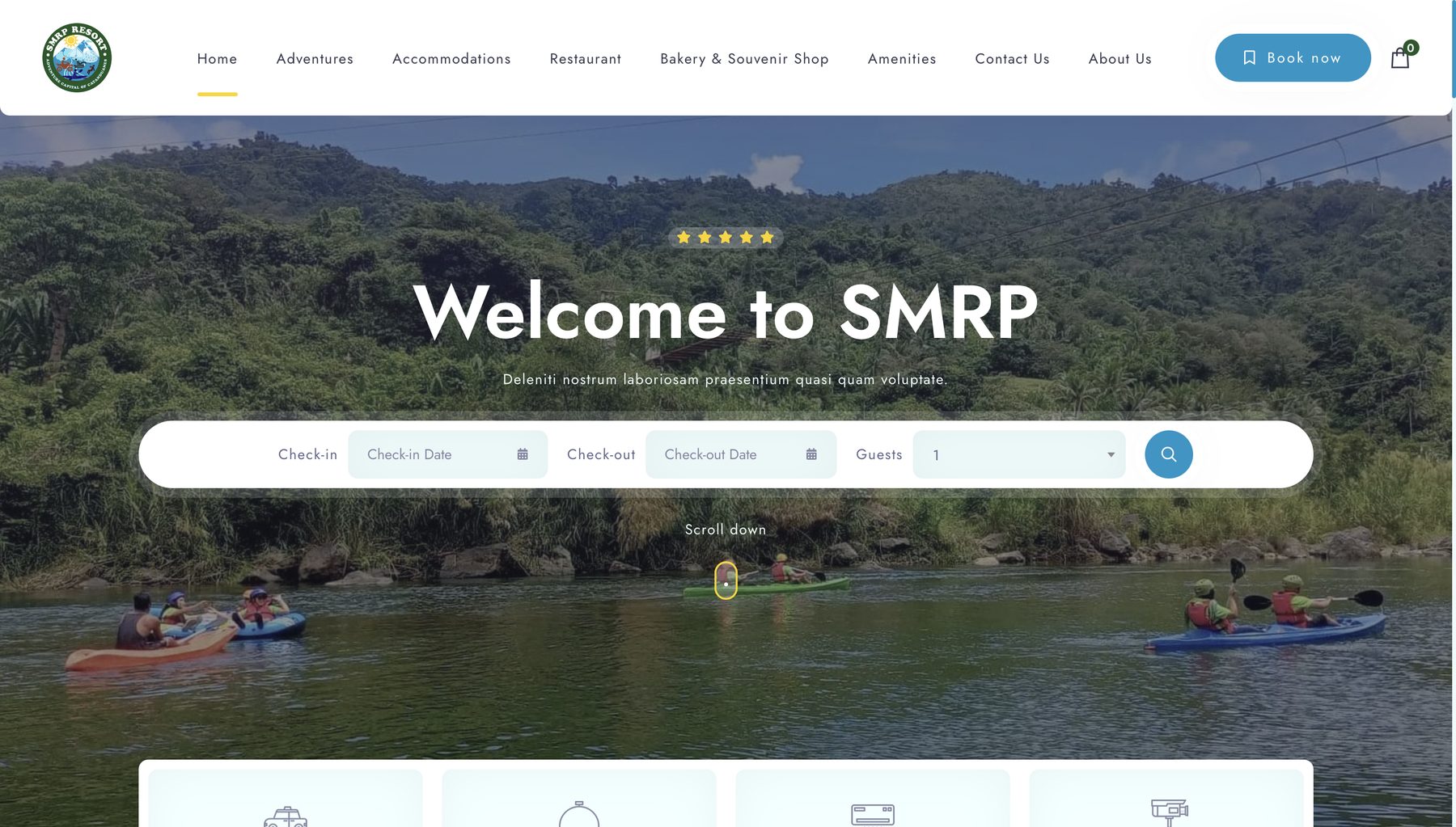 Old SMRP homepage: Welcome to SMRP, with a lorem ipsum subtitle